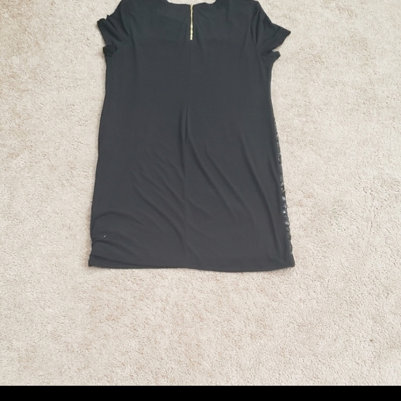 Calvin Klein L edgy shift dress sequin front little black dress - Picture 13 of 16